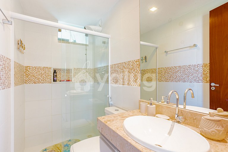 Excelente apartamento frente al mar con 4 suites -Itacimirim