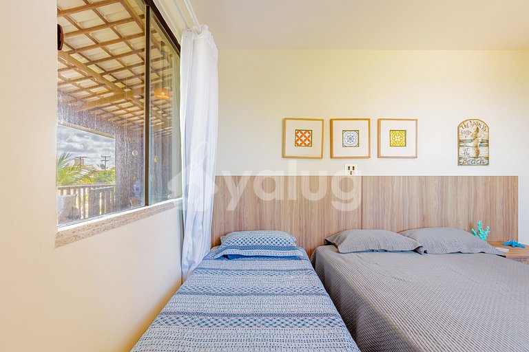 Excelente apartamento frente al mar con 4 suites -Itacimirim