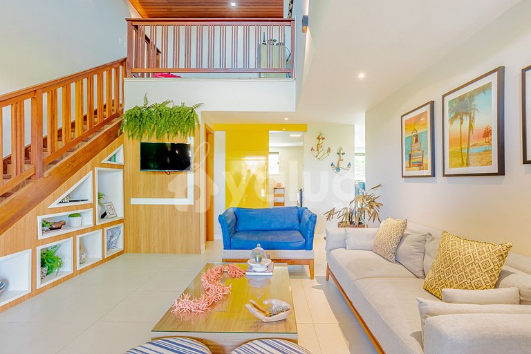 Excelente apartamento frente al mar con 4 suites -Itacimirim