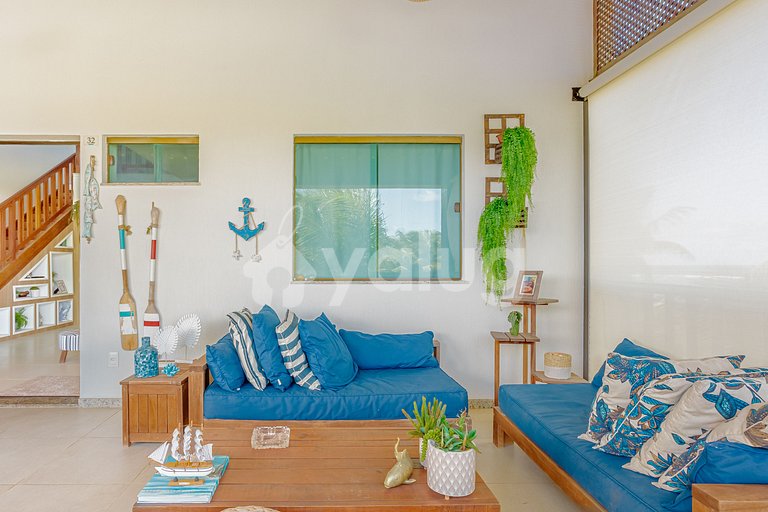 Excelente apartamento frente al mar con 4 suites -Itacimirim