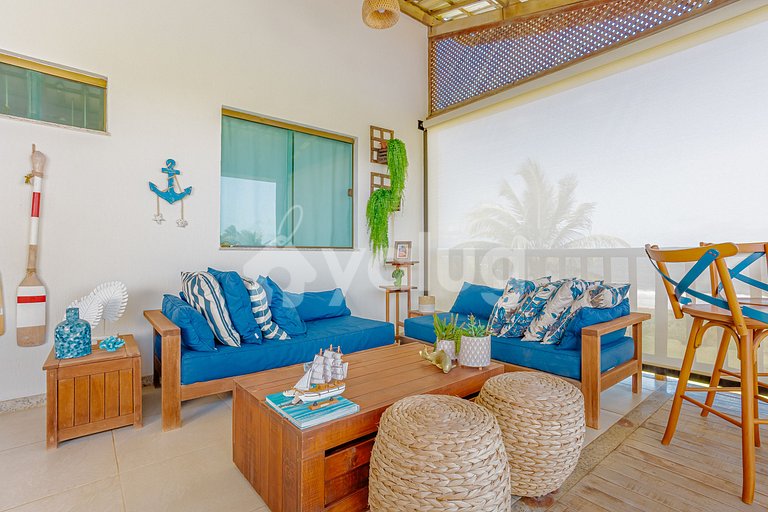 Excelente apartamento frente al mar con 4 suites -Itacimirim