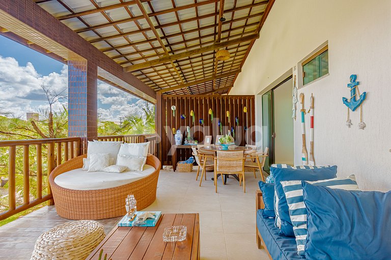 Excellent Beachfront Apartment with 4 Suites - Itacimirim