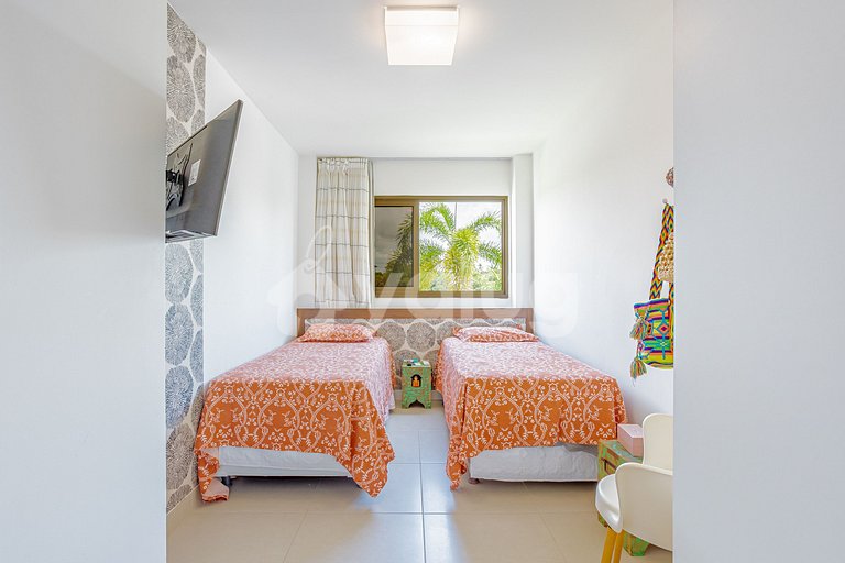 Maravilloso apartamento a 970 m de la playa - Praia do Forte