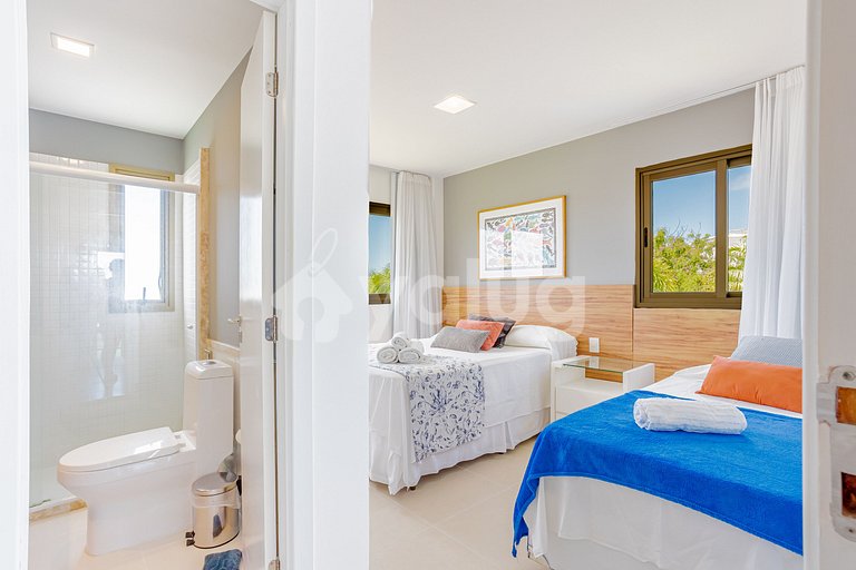 Maravilloso apartamento a 500 m da praia - Praia do Forte