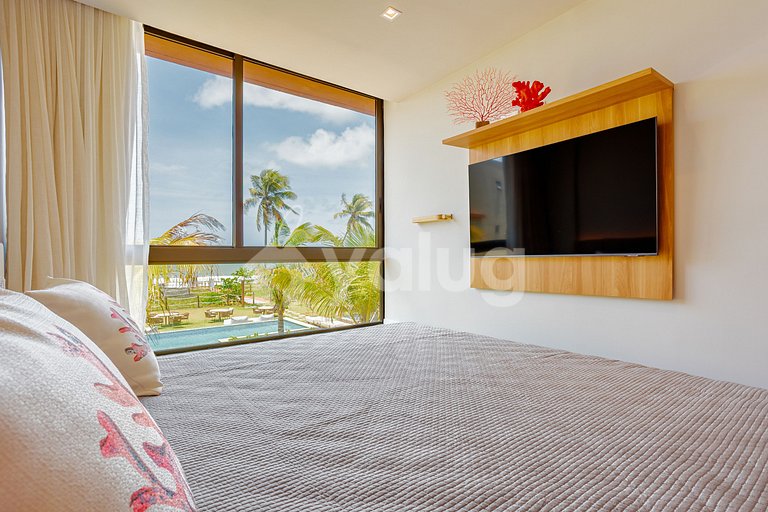 GB127 Apartamento Pé na Areia com Vista Mar - Guarajuba