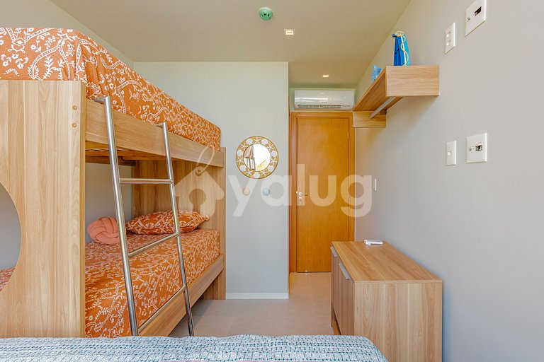 GB127 Apartamento Pé na Areia com Vista Mar - Guarajuba