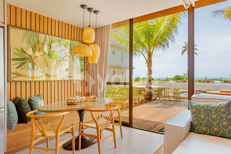 GB127 Apartamento Pé na Areia com Vista Mar - Guarajuba