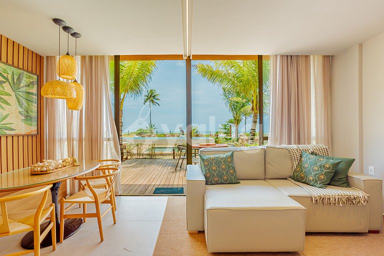 GB127 Apartamento Pé na Areia com Vista Mar - Guarajuba