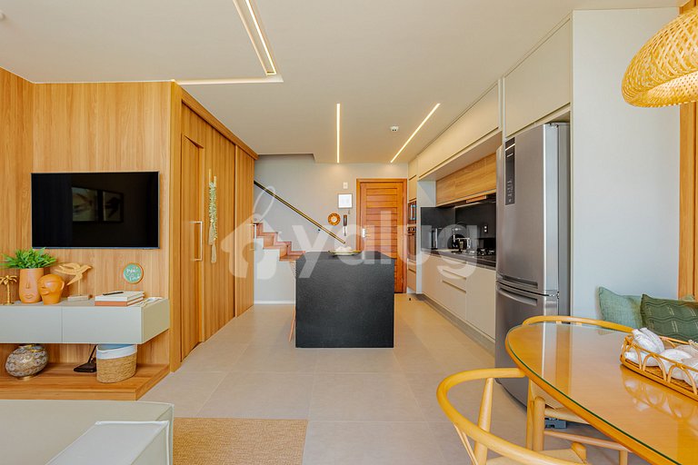 GB127 Apartamento Pé na Areia com Vista Mar - Guarajuba