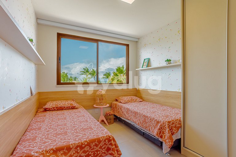 Gran Apartamento Justo en la Arena con 3 Suites - Itacimirim