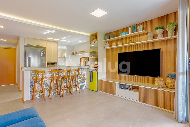 Excelente Apartamento Pé na Areia com 3 suítes - Itacimirim
