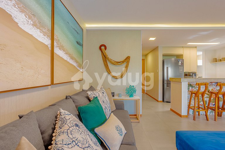 Gran Apartamento Justo en la Arena con 3 Suites - Itacimirim