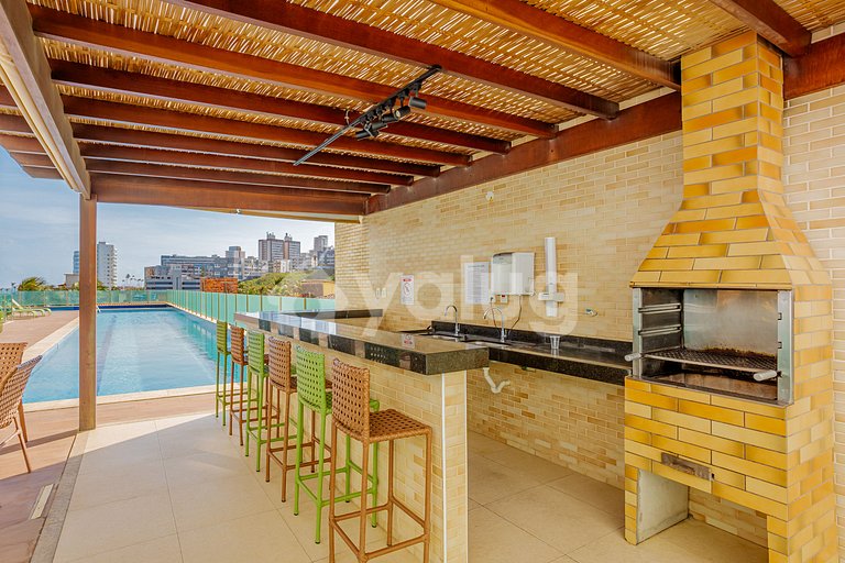 Apartamento vista mar a 200m da praia Armação