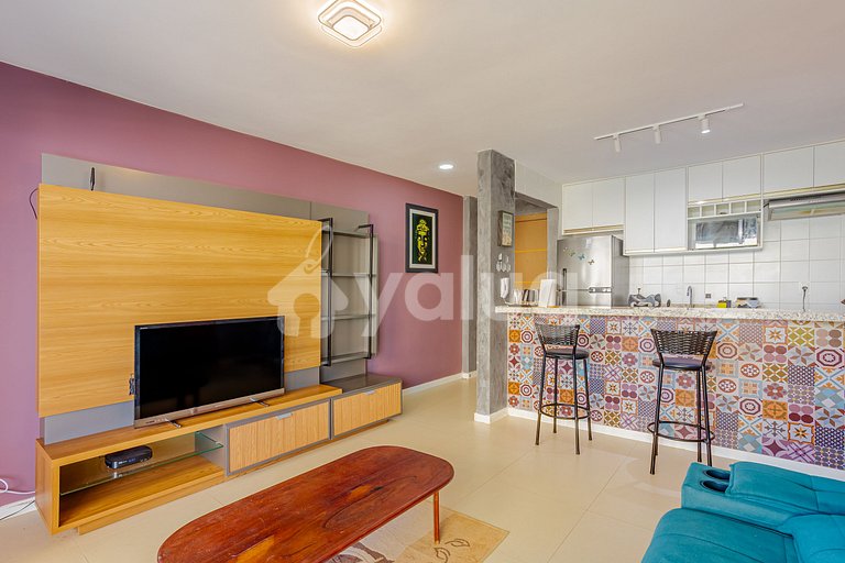 Apartamento vista mar a 200m da praia Armação