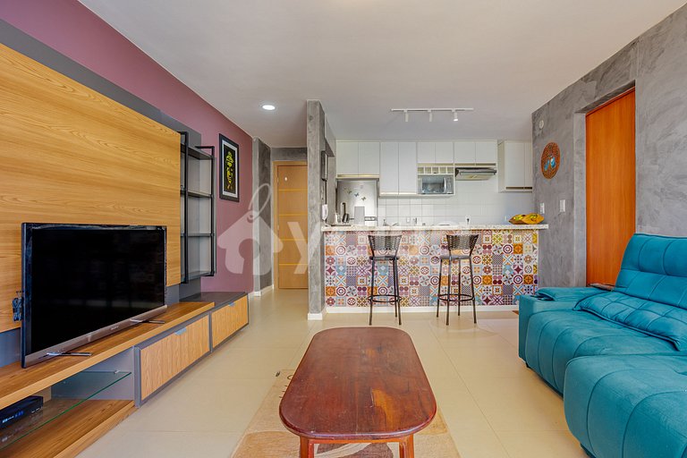 Apartamento vista mar a 200m da praia Armação