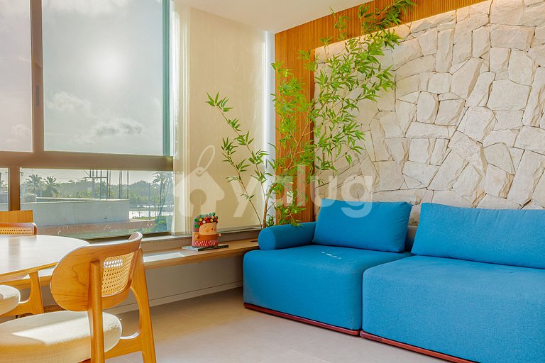 GB132 Apartamento Pé na Areia com Vista Mar - Guarajuba
