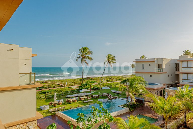 GB132 Apartamento Pé na Areia com Vista Mar - Guarajuba