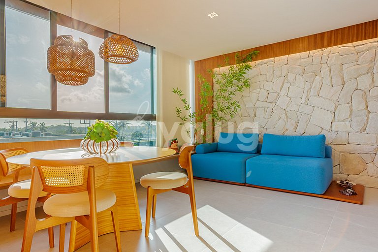 GB132 Apartamento frente al mar con vista al mar - Guarajuba