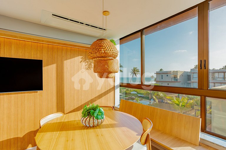 GB132 Apartamento Pé na Areia com Vista Mar - Guarajuba