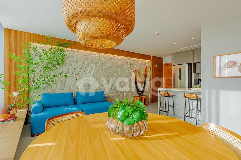 GB132 Apartamento Pé na Areia com Vista Mar - Guarajuba