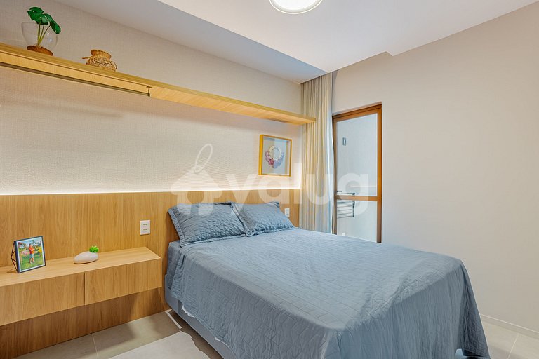 GB132 Apartamento Pé na Areia com Vista Mar - Guarajuba