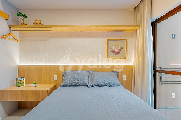 GB132 Apartamento Pé na Areia com Vista Mar - Guarajuba