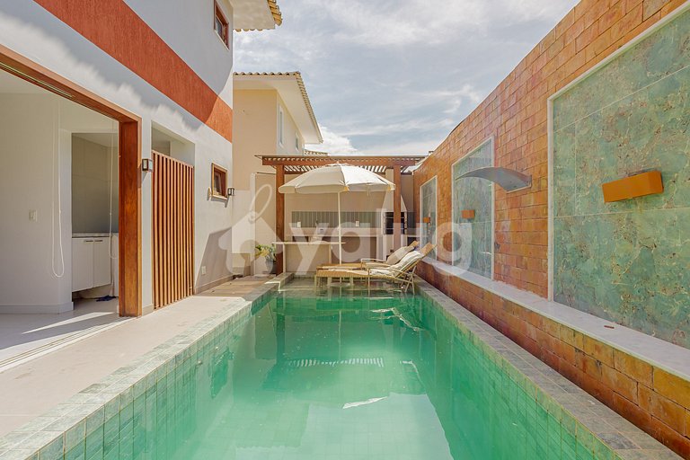 Gran casa de 4 suites con piscina en Guarajuba