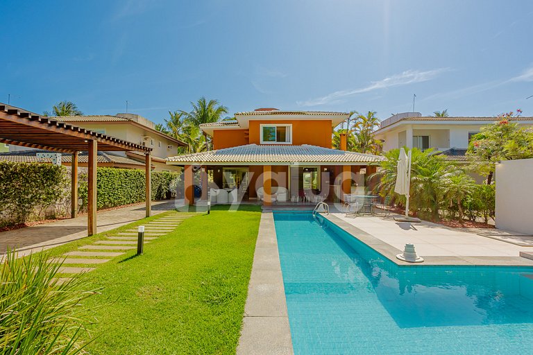 Mansão alto padrão 5 Suítes, Pé Na Areia c/ piscina privada