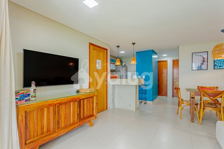 Hermoso apartamento frente al mar con 2 suites - Itacimirim