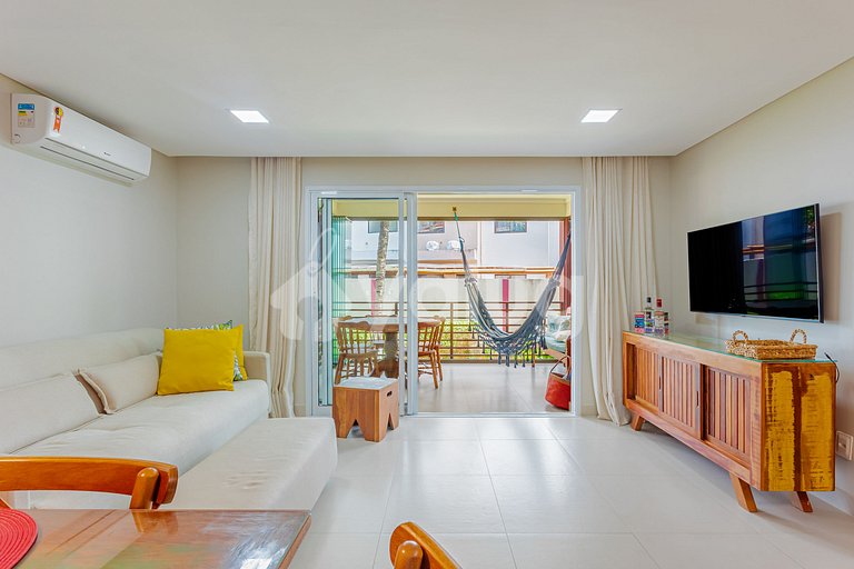 Lindo apartamento pé na areia com 2 suítes - Itacimirim