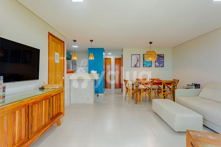 Hermoso apartamento frente al mar con 2 suites - Itacimirim