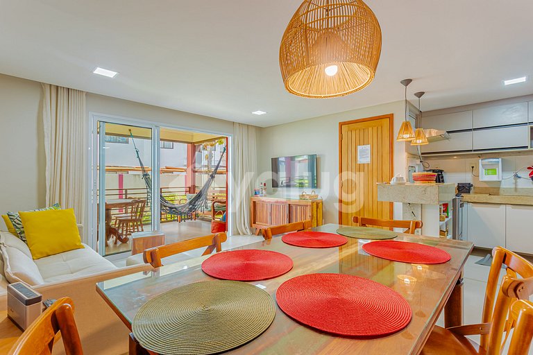 Lindo apartamento pé na areia com 2 suítes - Itacimirim