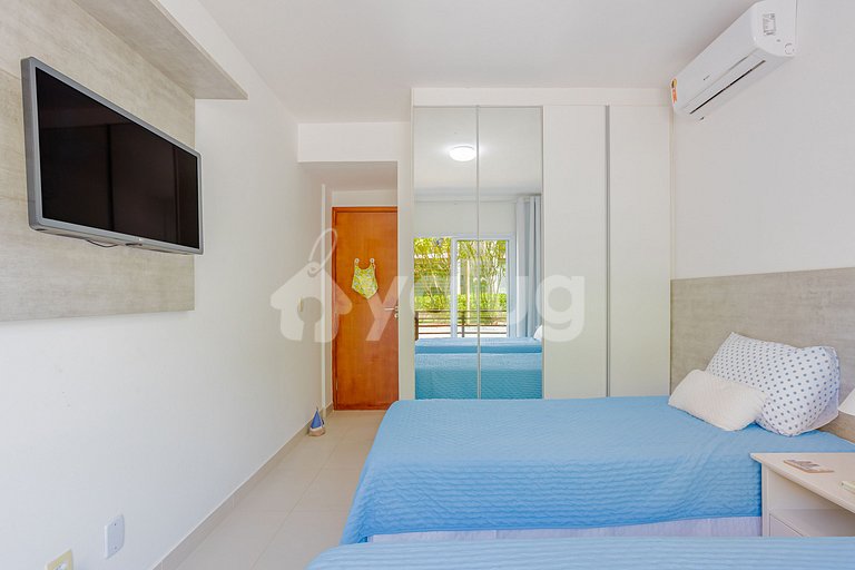 Lindo apartamento pé na areia com 2 suítes - Itacimirim