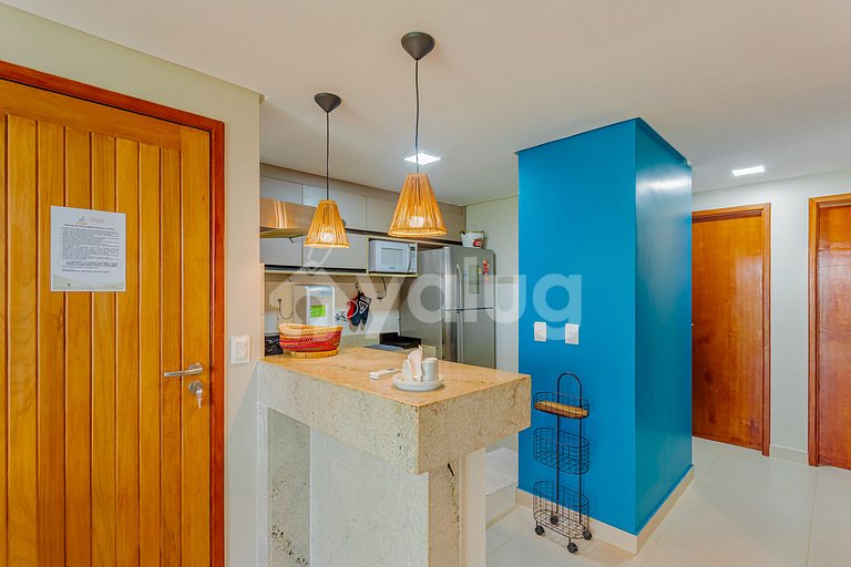 Hermoso apartamento frente al mar con 2 suites - Itacimirim