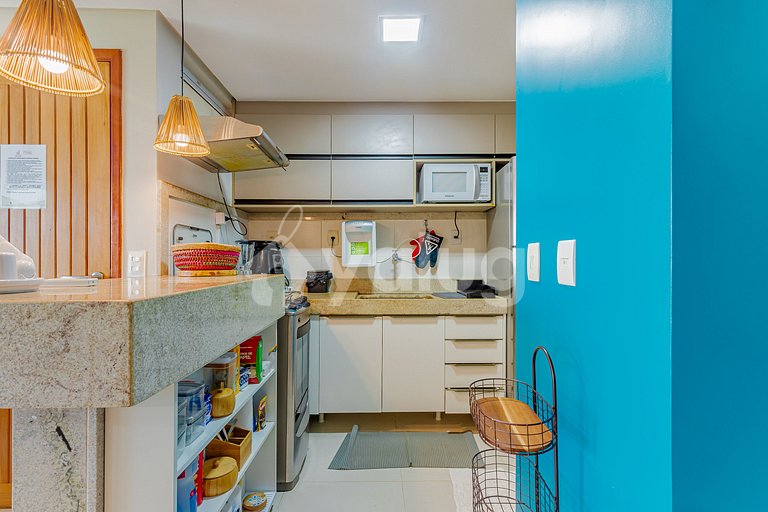 Lindo apartamento pé na areia com 2 suítes - Itacimirim