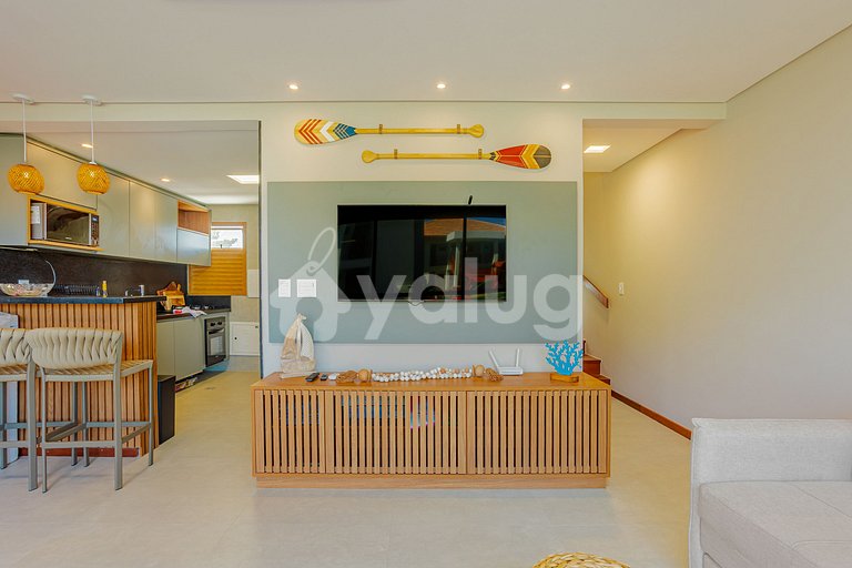 Excelente apartamento pé na areia com 2 suítes - Itacimirim