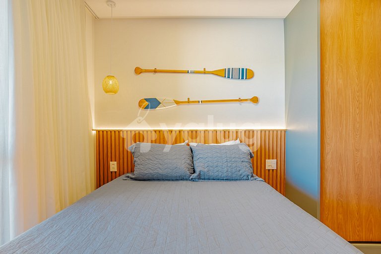 Excelente apartamento pé na areia com 2 suítes - Itacimirim