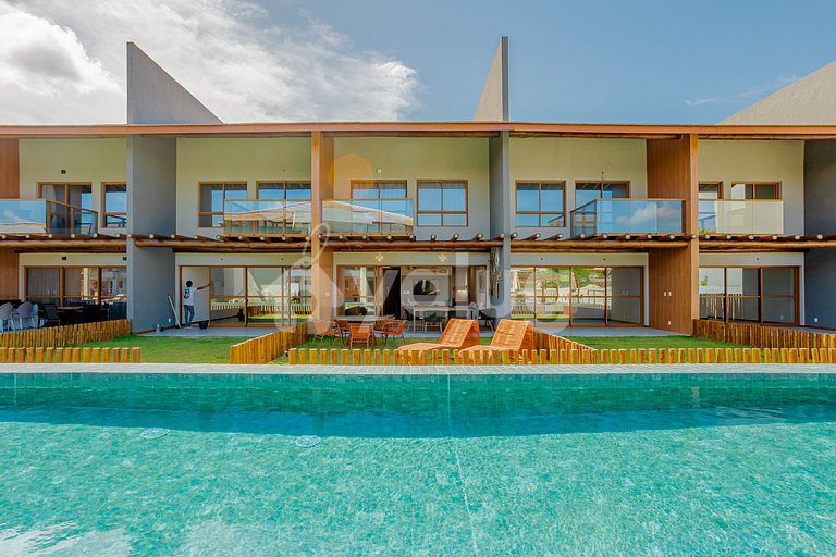 Excellent beachfront apartment with 2 suites - Itacimirim