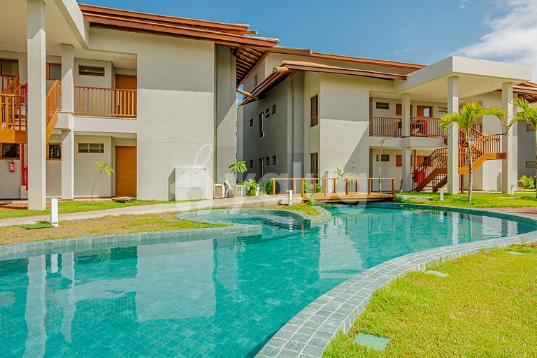 Excelente apartamento pé na areia com 2 suítes - Itacimirim