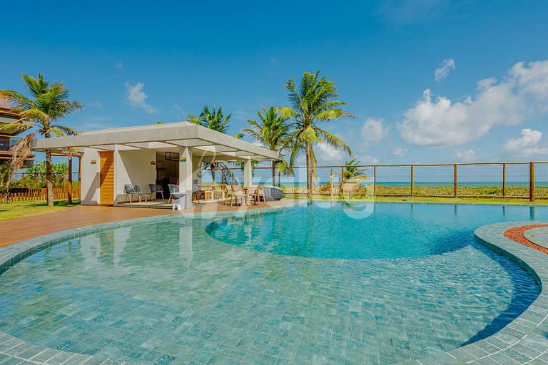 Excellent beachfront apartment with 2 suites - Itacimirim