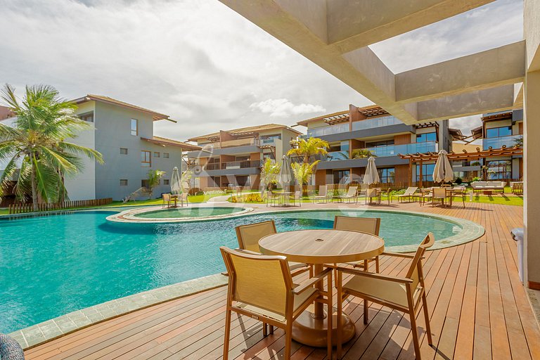 Excellent beachfront apartment with 2 suites - Itacimirim