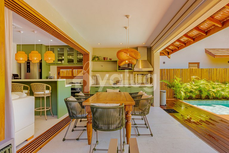 IT131 Bungalow con 4 suites, Condominio Marluá - Itacimirim