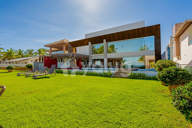 GB143 Linda Mansão Pé na Areia com 6 suítes e Piscina