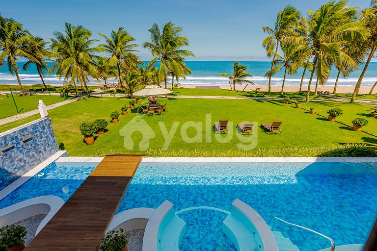 GB143 Linda Mansão Pé na Areia com 6 suítes e Piscina