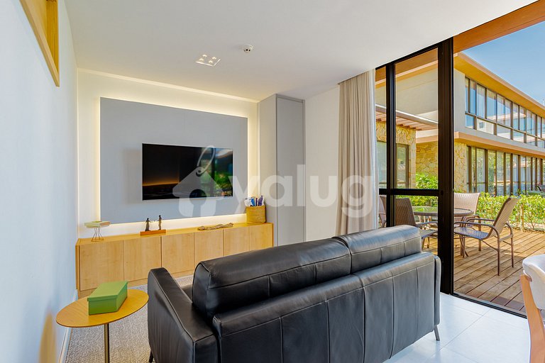 GB144 Lindo apartamento 3 suites Cond. Pé na areia