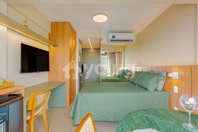 Excellent studio apartment for 3 people, with pool