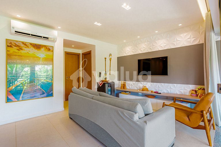 Hermoso apto de 2 habitaciones frente la playa - Imbassaí
