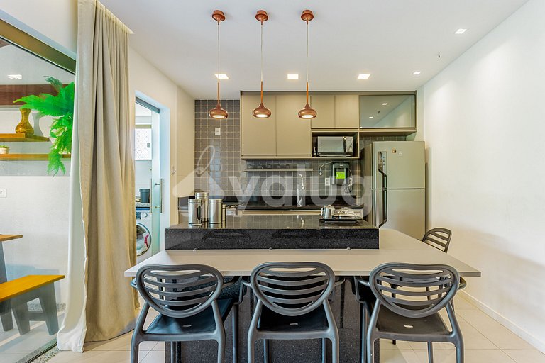 Hermoso apto de 2 habitaciones frente la playa - Imbassaí