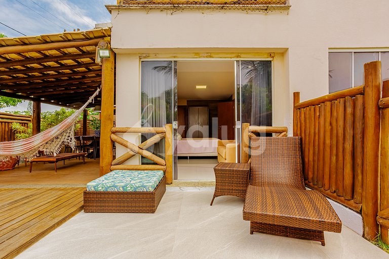 Hermosa casa de 2 habitaciones con vista al mar, Guarajuba