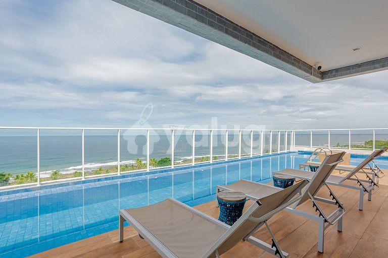 Perfeito Apartamento Vista a Mar c/ Piscina - Stella Mares